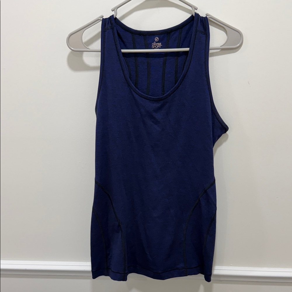 SOMA Sport Stylish Blue Athletic Tank Top